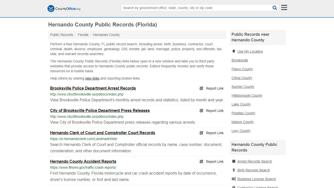 Public Records - Hernando County, FL (Business, Criminal ...