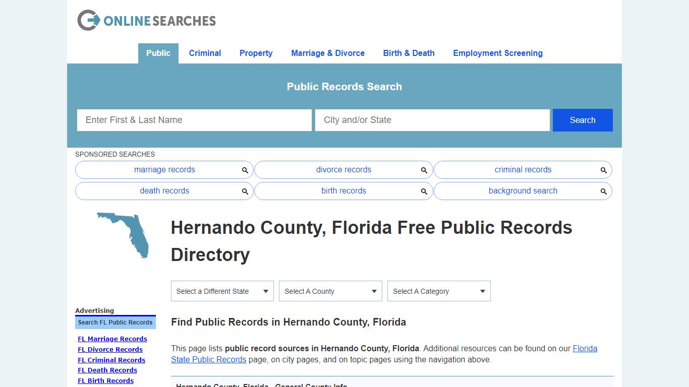 Hernando County, Florida Public Records Directory